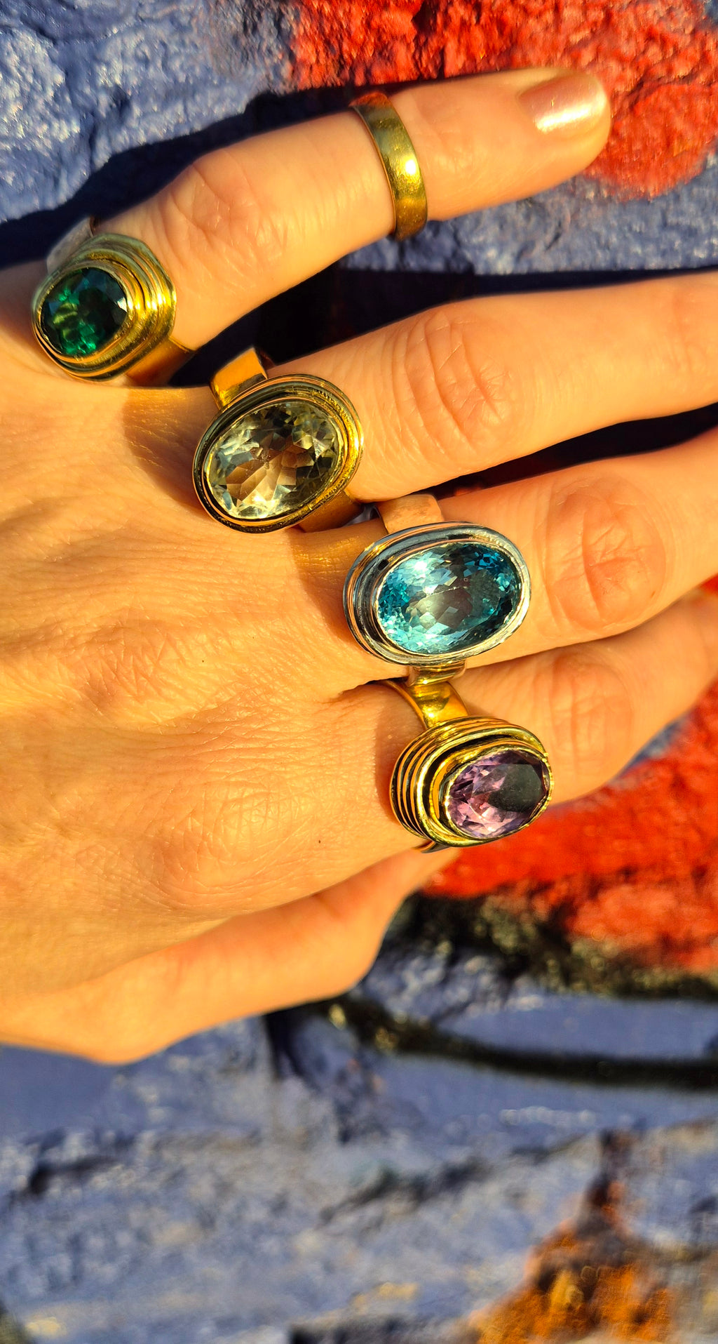 Sterling silver ring with blue topaz