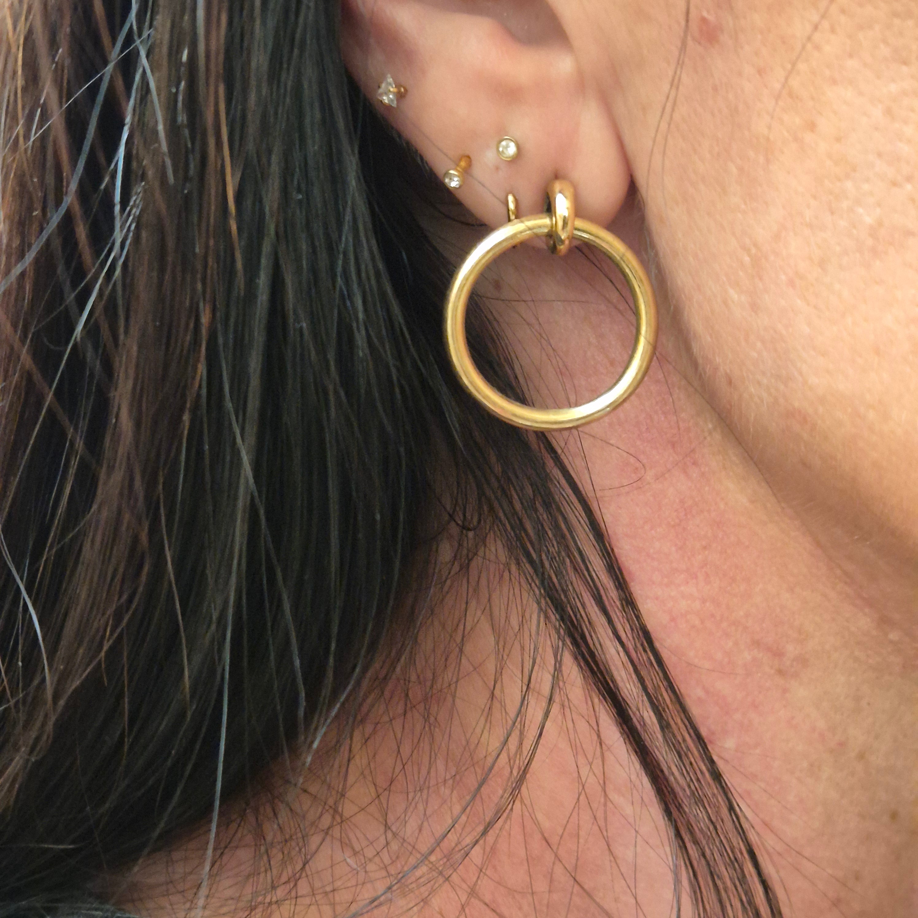 Brass hoop earrings
