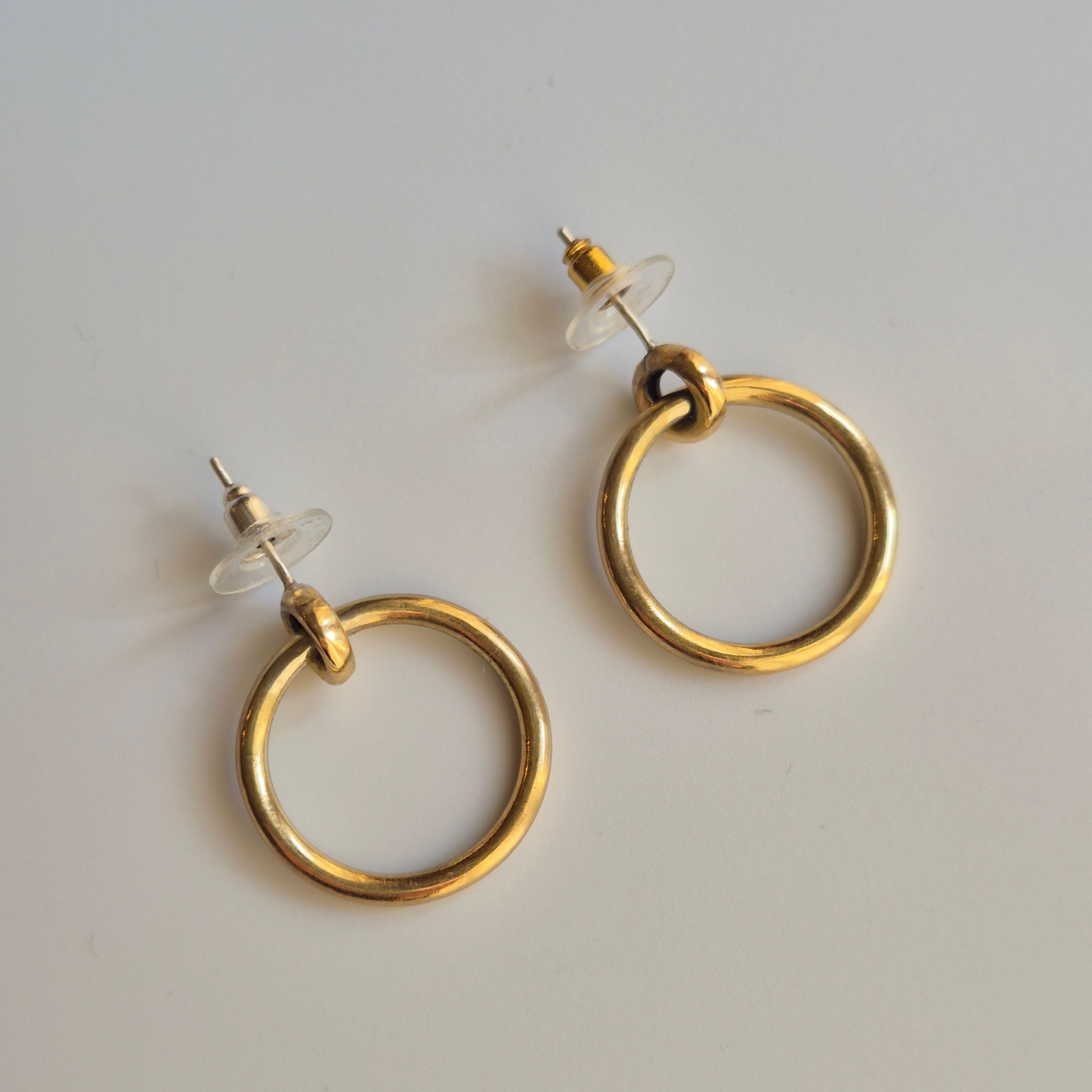 Brass hoop earrings