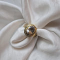 Beata - Oval Cut Quartz Ring - Sterling Silver, Brass, Vintage Style, Size